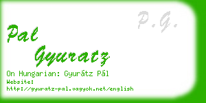 pal gyuratz business card